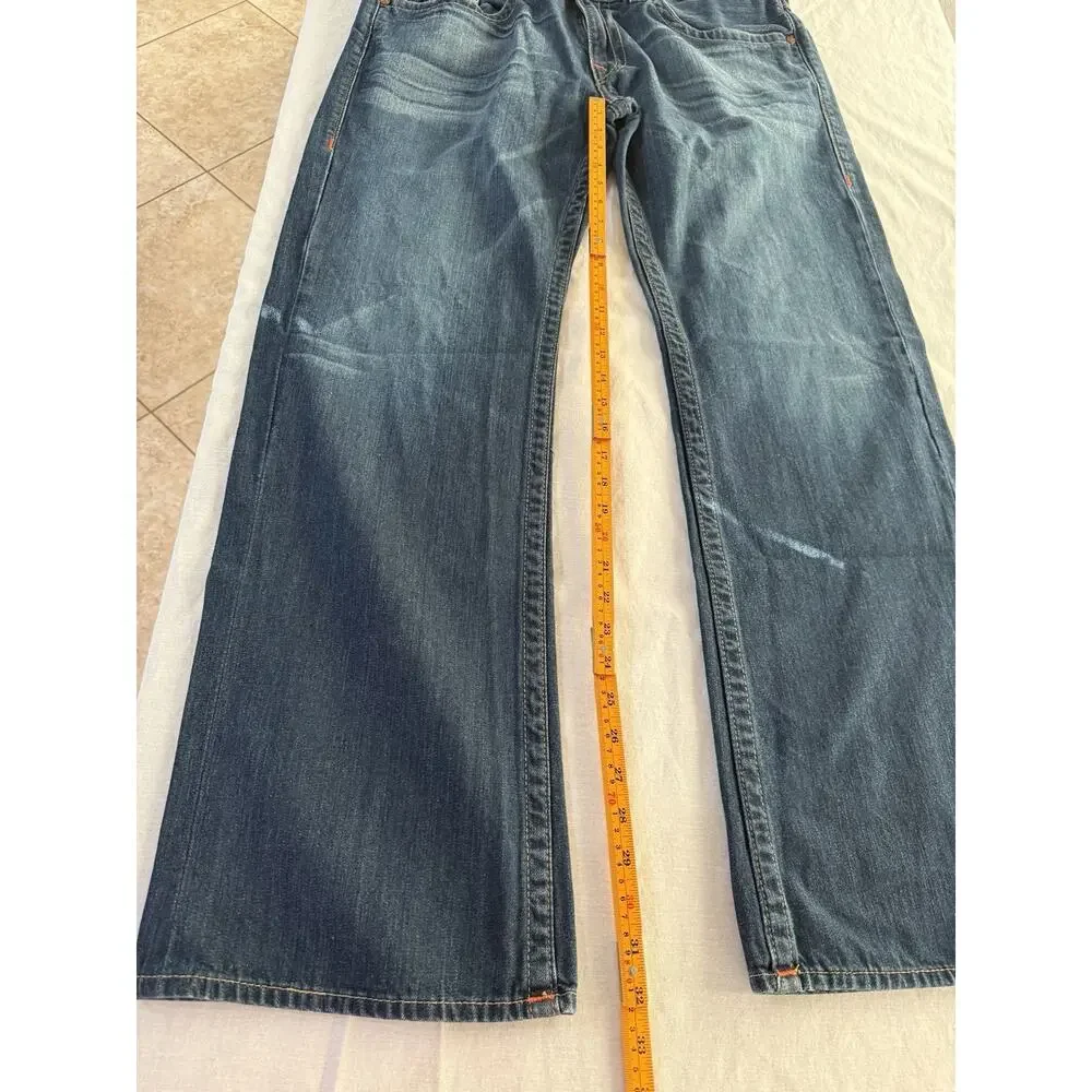 Vintage True Religion Billy Wide Bootcut Jeans Mens 38x32 USA Made Flap Y2K